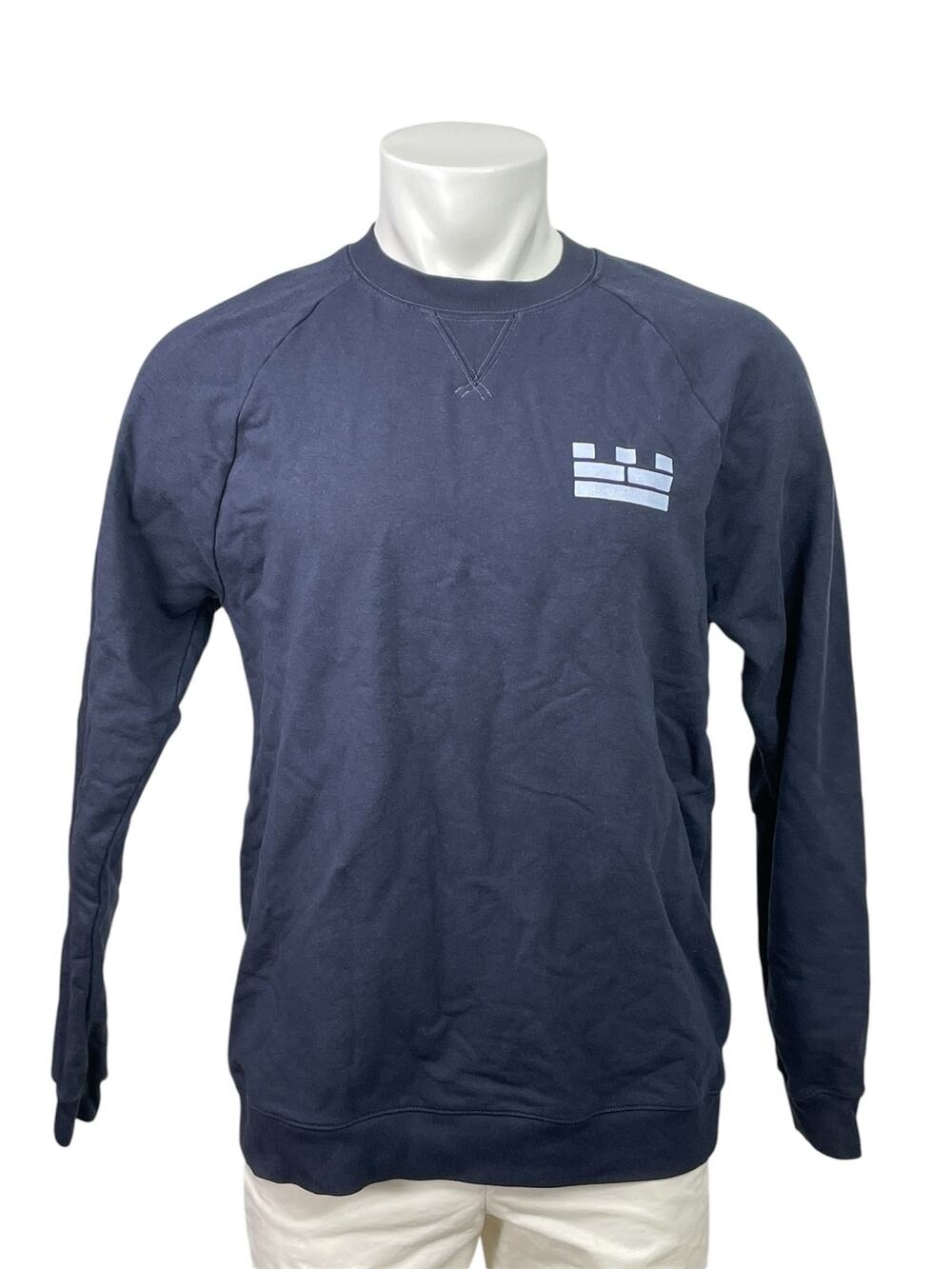 Brook Linen Men's Long Sleeve Logo Crew Neck Casual Sweatshirt Sweater Top Sz M